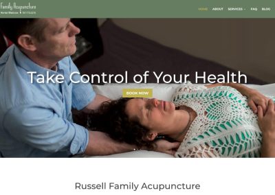 Russell Family Acupuncture website screenshot